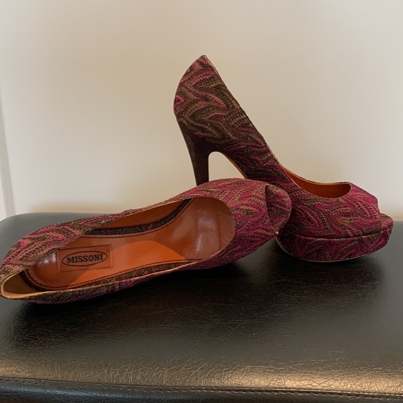 Missoni peep toe platform heels size 40 - Picture 2 of 6